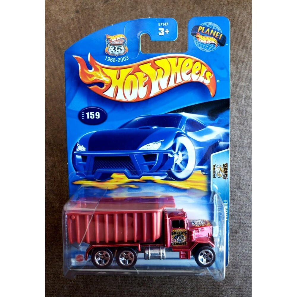 2003 Hot Wheels PETERBILT DUMP TRUCK Red #159 WORK CREWSERS 5/10 ZAMAC Big Ed's